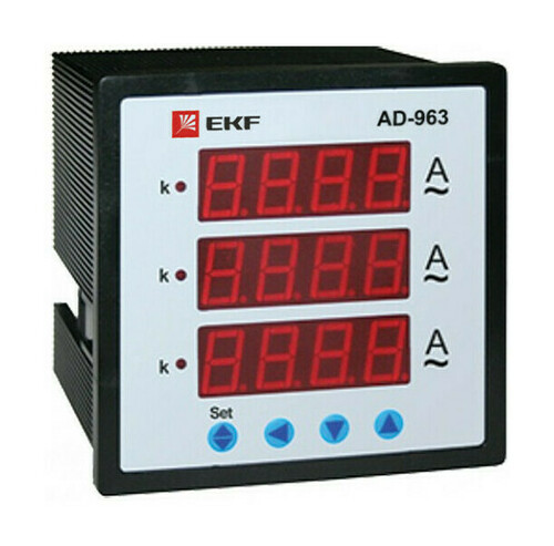 Амперметр AD-963 цифровой на панель (96х96) трехфазный EKF PROxima 